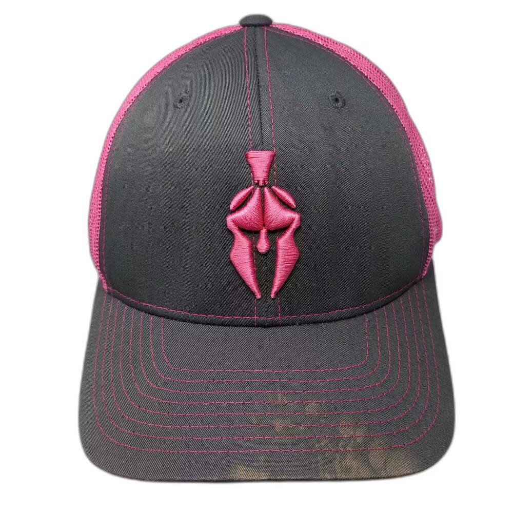 Kryptek Trucker Hat Gray Pink OS Spartan Logo Mesh Back Snapback Richardson 112